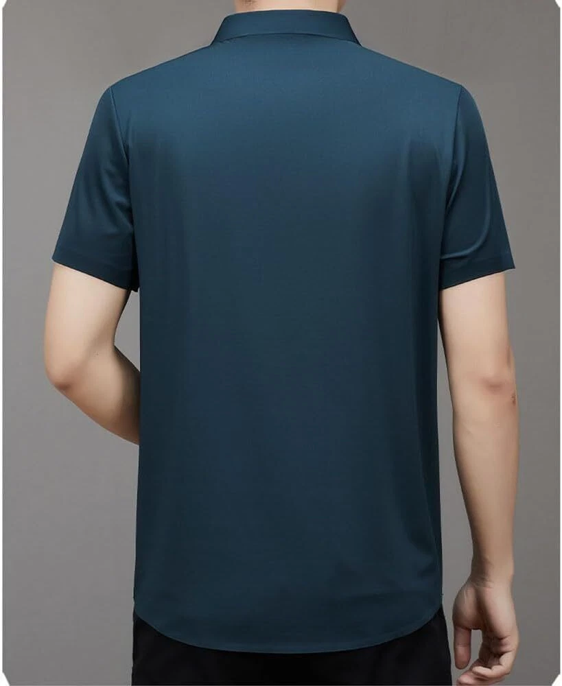 Men Anti-Wrinkle Ice Silk Quick-Drying Short Sleeve Stretch Business Work Shirt Men Anti-Wrinkle Ice Silk Quick-Drying Short Sleeve Stretch Business Work Shirt
