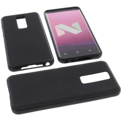 Tasche für Leagoo S8 Handytasche Schutz Hülle TPU Gummi Case Schwarz