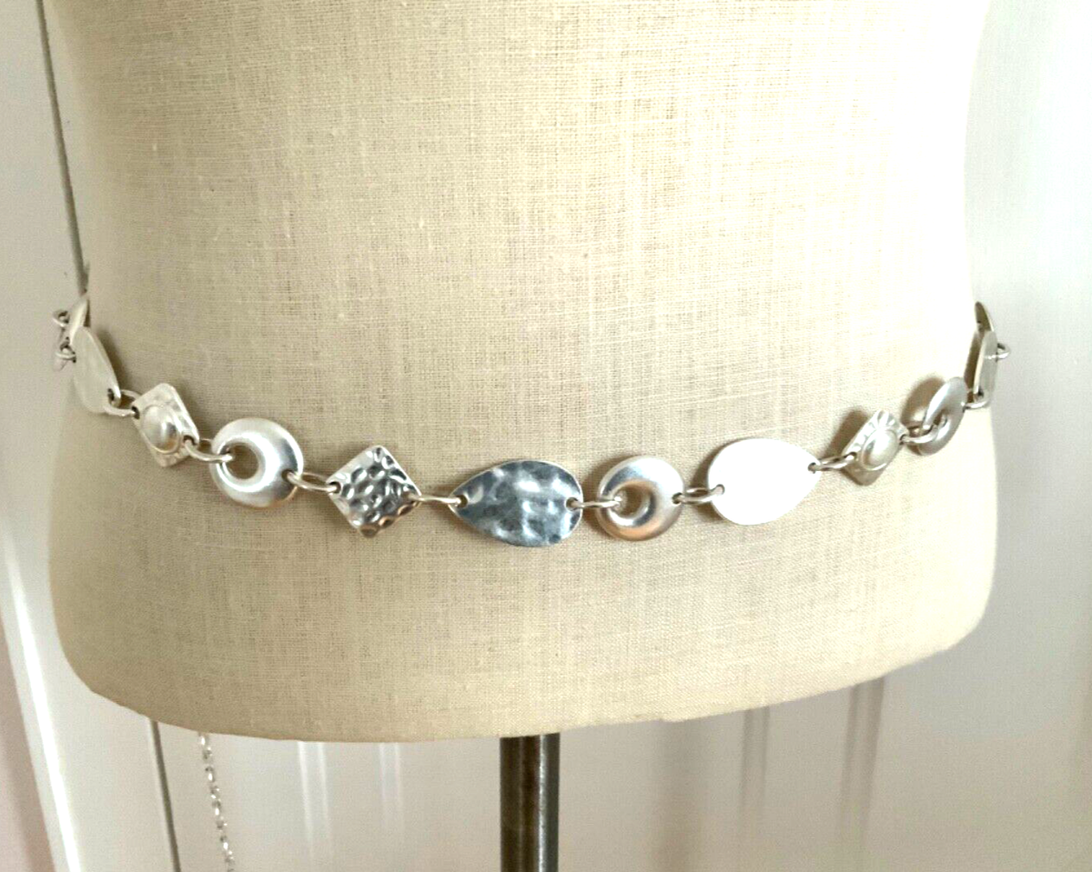 Chico’s Boho Silver Medallion Chain Belt Vintage Chico main image 3