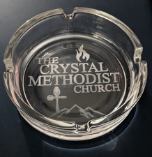 The Crystal Methodist Church Ash Tray Home Smoke Religious Funny Logo Sign