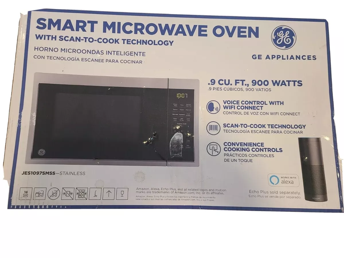 GE 0.9 Cu. Ft. Capacity Smart Countertop Microwave Oven with Scan