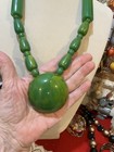 Lucite Or Caitlin Statement Necklace 24” Long Ball, 2 1/2” Diam.  Vint. Plastic — photo 2