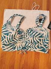NWT Coco Reef Blue/ White Bikini Top, 38DD