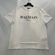 BALMAIN Round Neck Short Sleeve Shirt Men's Size M White