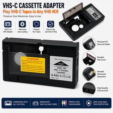 Cassette Adapter For VHS VCR VHS-C For SVHS-C Tapes Camcorders RCA Motorized US