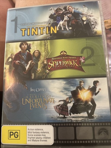 tintin the spiderwick chronicles a series of unfortunate events dvd region 4 pal