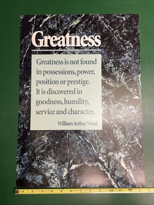 Vintage Argus  Greatness  Inspirational Workplace School Poster William Arthur