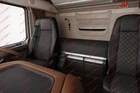 Premium PU Leather Seat Covers Full Black Custom Fit DAF XF106 Euro 6 2013-2021
