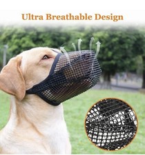 Dog Muzzle,Mesh Soft Muzzle for Small Medium Large Sized Dogs, Breathable