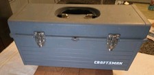 Vintage Craftsman Gray Hard Plastic Tool Box 19in Lockable With Organizer Tray