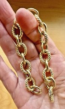 David Yurman 18K Gold Oval Link Cable Chain Bracelet - length 8.25 " w