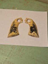 Vintage Pair of Original Longhorn Steer Head Cap Gun Grips 3