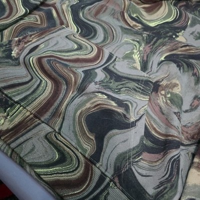 No Boundaries Oversized Hoodie Small Swirl Marble Camo Green Brown
