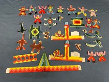 Vintage 1947 Post Cereal 3 Ring Circus Cardboard Litho Punch Out Paper Dolls Old