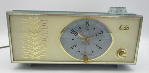 Vintage ARVIN 53R05 Wedgewood Blue & Gold 1965 The Eye Tube Clock Radio READ