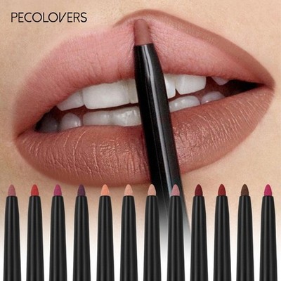 Matte Lip Liner Pencil Waterproof Long Lasting Lip Contour Lippenstift 12 Farben