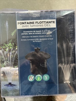 Totalpond 71927 400-GPH Dusk-to-Dawn Sensor Floating Fountain with White Lights