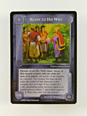 Ready to His Will - Middle Earth CCG card (1997 ICE) MECCG Lidless Eye LotR