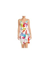 BLACK HALO Womens Spaghetti Strap V Neck Above The Knee Cocktail Faux Wrap Dress