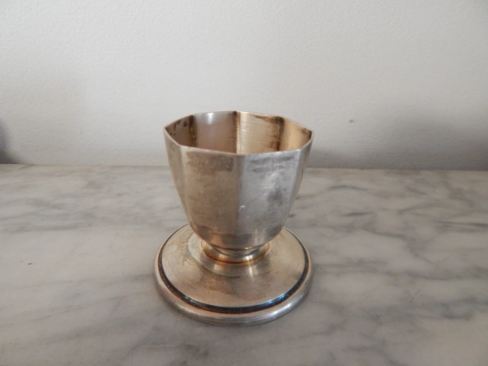 ANCIEN COQUETIER  Art Déco en ARGENT Poinçonnés Minerve 1 Titre - Photo 3/4