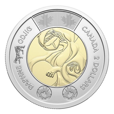 2025 Canada $2 Dollar Toonie Daphne Odjig Uncirculated Coin from Roll