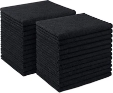 AIDEA Microfiber Cleaning Cloth 24 Pack, 24 Pack-12 inch x 16 inch, Black 