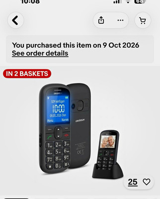 UNIVERSUM W60-C Schnurlostelefon Großtasten inkl. Basis/Ladestation schwarz