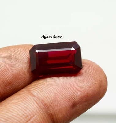 Rare Burmese Pigeon Blood Dark Red Ruby 14.55 Carat Emerald Cut Natural Gemstone