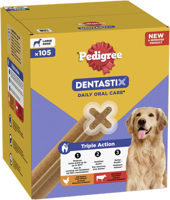 PEDIGREE  DENTASTIX  Daily Oral Care Karton Mega Pack Grosse Hunde 15x7 Stück