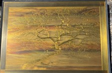 Vintage Dorian Melton “Arbutus Tree” By Dorian Melton Metal Etching Signed #88