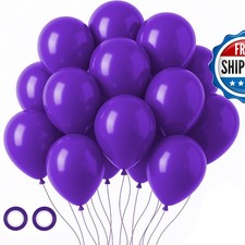 Voircoloria 105pcs Dark Purple Party Latex Balloons, 12inch