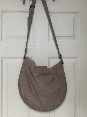 Stone Mountain Taupe Leather Crossbody Shoulder Bag