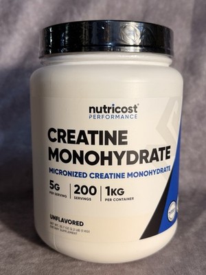 Nutricost Micronized Creatine Monohydrate Powder Unflavored Non-GMO 1kg