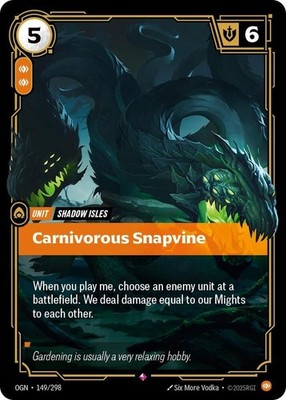 Riftbound Carnivorous Snapvine (149/353) Origins NM FOIL