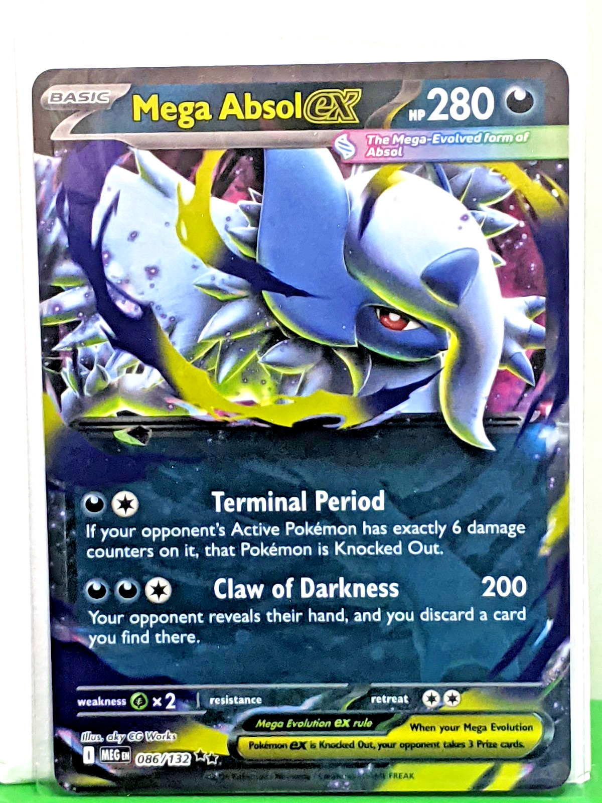 Mega Absol ex 086/132 Me01: Mega Evolution Holo Double Rare NM Pokemon TCG