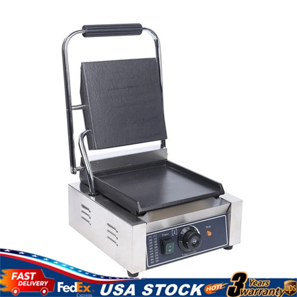 Commercial Sandwich Press Grill Griddle Panini Maker Smooth Flat Surface Steak
Opens in a new window