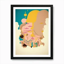 Pop Colour Abstract Painting 5 Art  Framed Wall Art Poster Canvas Print Picture