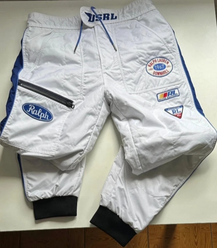 RARE POLO RALPH LAUREN Downhill Ski Racing Joggers Pants Size M Stadium Snow