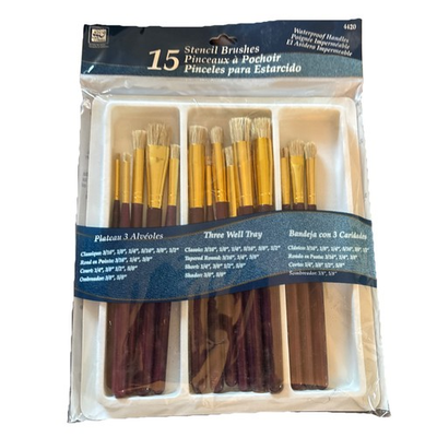 #ad Loew Cornell 15 Brushes 4420 Classic Natural Bristle Paint Brushes Oil Acrylic $14.00