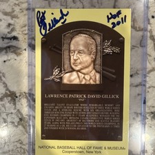 National Baseball Hall of Fame Pat Gillick Autographed Postcard HOF 2011