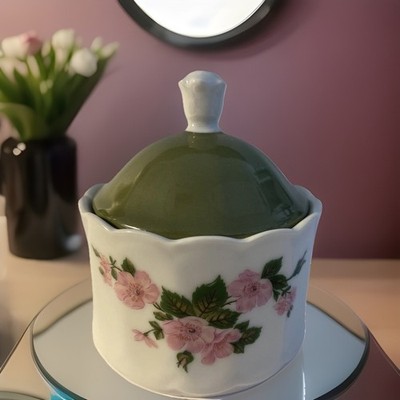 Zuckerdose - Eschenbach Porzellan - Rosa Blüte