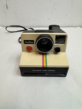 Vintage Polaroid One Step Land Camera White With Rainbow- Untested