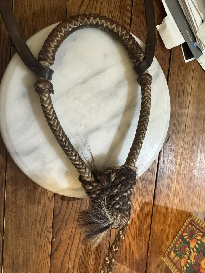 Riendas Mecate Bosal Hackamore 3/8" de tejido fino flexible de colección Foto 3 de 4