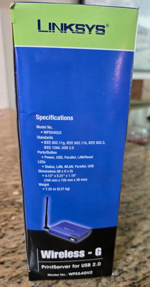 Linksys WPS54GU2 Wireless-G PrintServer for USB 2.0 - JS24 - Image 4 of 4