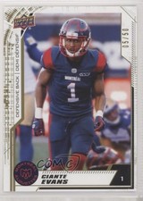 2020 Upper Deck CFL Gold 5/50 Ciante Evans #178 0v7