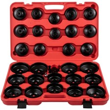 Oil Filter Socket Set 30 Pcs Sturdy Steel 3/8' Low Profile with Case