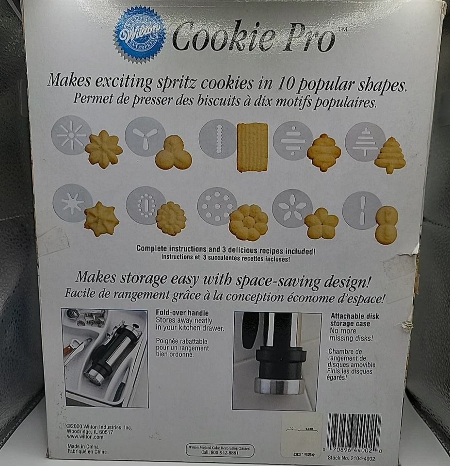 Prensa Wilton Cookie Pro - con 10 discos de decoración - agarre cómodo, bomba, almacenamiento Foto 4 de 4