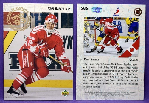 Paul Kariya Canada 1992-93 Upper Deck World Junior Championships Rookie RC #586