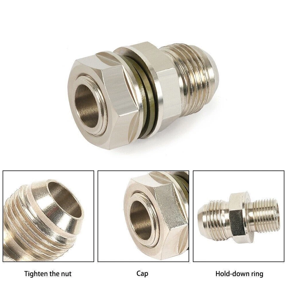 1X AN10 10AN M18x1.5 Car Turbo Oil Pan / Oil sump Return Drain Adapter & Fitting Foto 4 de 4