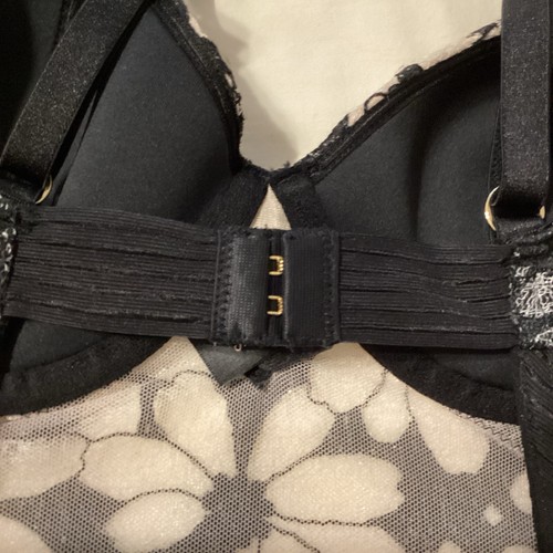 Victoria’s Secret Floral Daisy Merry Widow Garter Slip Corset Black Lace 36C $88 - Picture 11 of 14